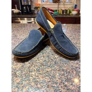 Austen Heller Men's Navy Driving Loafers Moc Toe Size 8 Excellent Cond